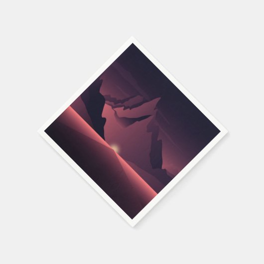 Een afbeelding van de bergzonsondergang servet (Hoek)