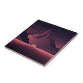 Een afbeelding van de bergzonsondergang tegeltje (Zijkant)