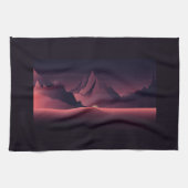 Een afbeelding van de bergzonsondergang theedoek (Horizontaal)