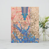 Een afbeelding van een blauw en beige sjaal (Staand voorkant)