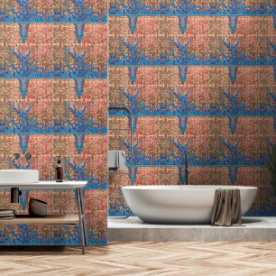 Een afbeelding van een blauw en beige sjaal behang