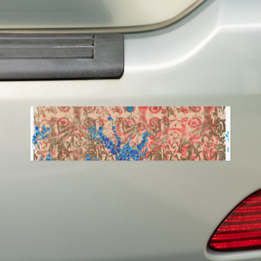 Een afbeelding van een blauw en beige sjaal bumpersticker (Op auto)