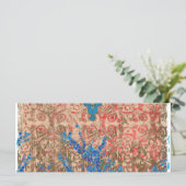 een afbeelding van een blauwe en beige sjaal menu (Staand voorkant)