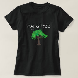 Een afbeelding van een boom en woorden t-shirt