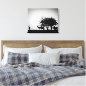 Een afbeelding van een hert in de ochtend mist canvas afdruk (Insitu (Slaapkamer))