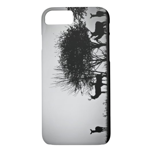 Een afbeelding van een hert in de ochtend mist Case-Mate iPhone case (Achterkant)