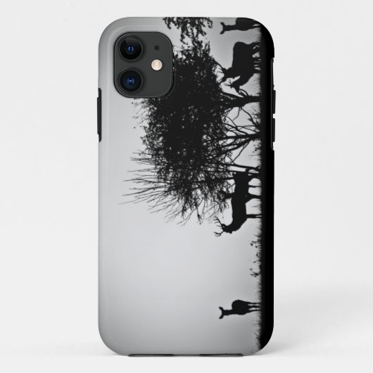 Een afbeelding van een hert in de ochtend mist Case-Mate iPhone case (Achterkant)