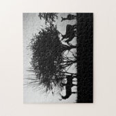 Een afbeelding van een hert in de ochtend mist legpuzzel (Verticaal)