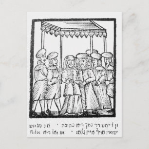 Een afbeelding van een joodse bruiloft briefkaart