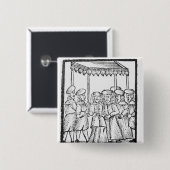 Een afbeelding van een joodse bruiloft vierkante button 5,1 cm (Voorkant /achterkant)