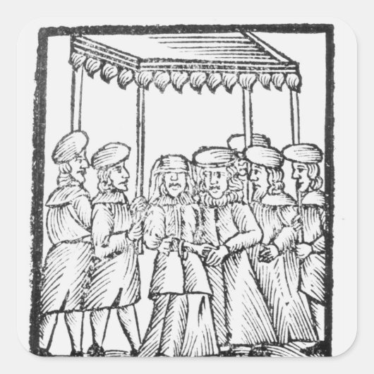 Een afbeelding van een joodse bruiloft vierkante sticker (Voorkant)