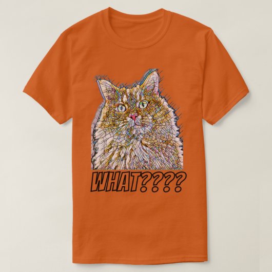 Een afbeelding van een kat met een verraste blik i t-shirt (Design voorkant)