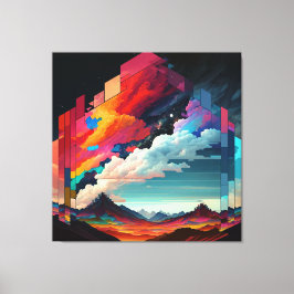 Een afbeelding van een kleurrijke hemel met een be canvas afdruk