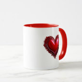 Een afbeelding van een rood hart als een juweel. mok (Voorkant rechts)