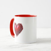 Een afbeelding van een rood hart als een juweel. mok (Voorkant links)