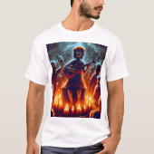 Een afbeelding van een zombie met een gitaar t-shirt (Voorkant)