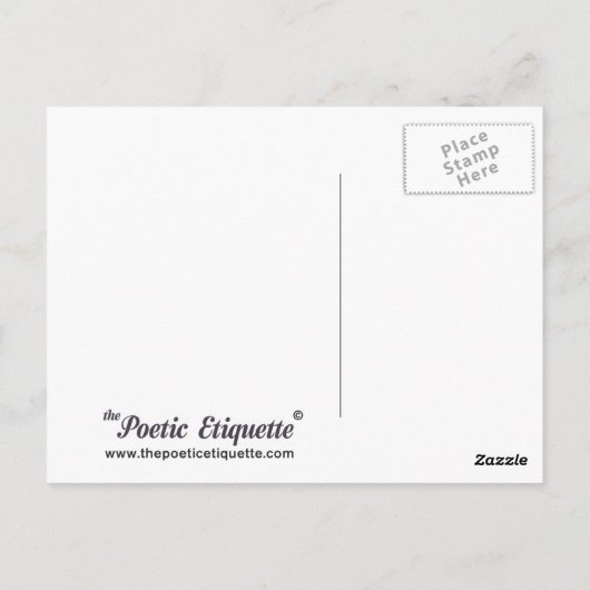 Een affaire hebben briefkaart (Achterkant)