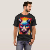 Een afgekoelde kat geïllustreerd T-shirt (Voorkant volledig)