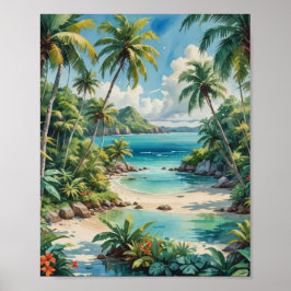 Een afgelegen kustduik poster