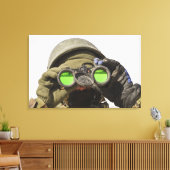 Een Afghaanse soldaat scant de horizon af Canvas Afdruk (Insitu (Woonkamer))