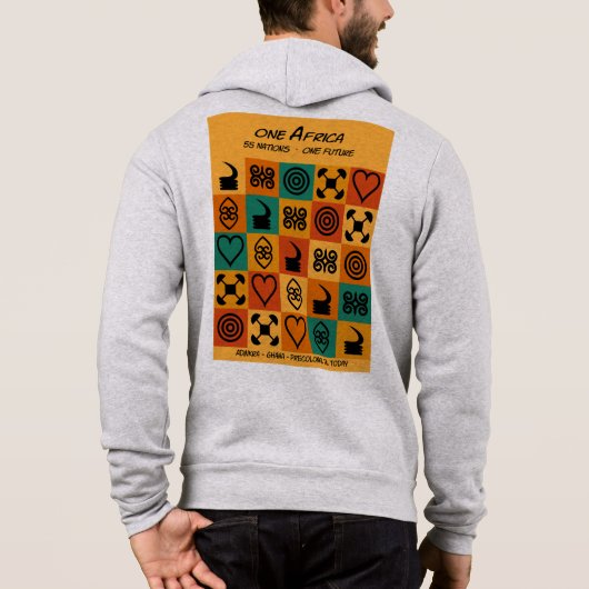 Eén Afrika – Adinkra – Ghana - Hoodie (Achterkant)