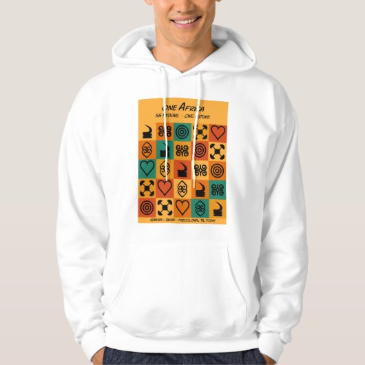 Eén Afrika – Adinkra – Ghana - Hoodie (Voorkant)
