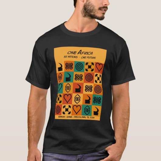 Eén Afrika – Adinkra – Ghana - T-shirt (Voorkant)