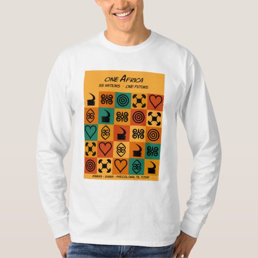 Eén Afrika – Adinkra – Ghana - T-shirt (Voorkant)
