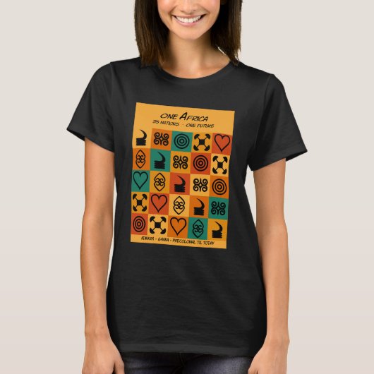 Eén Afrika – Adinkra – Ghana - T-shirt (Voorkant)