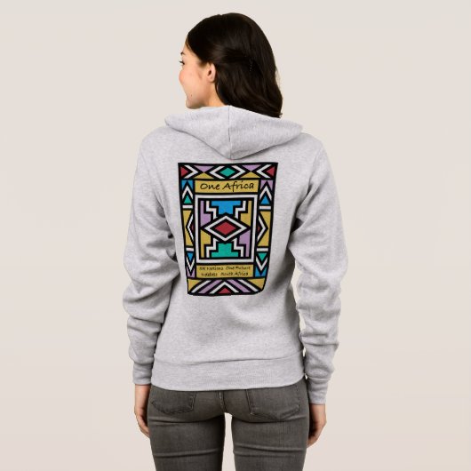 Eén Afrika – Ndebele – Zuid-Afrika & Zimbabwe - Hoodie (Achterkant volledig)
