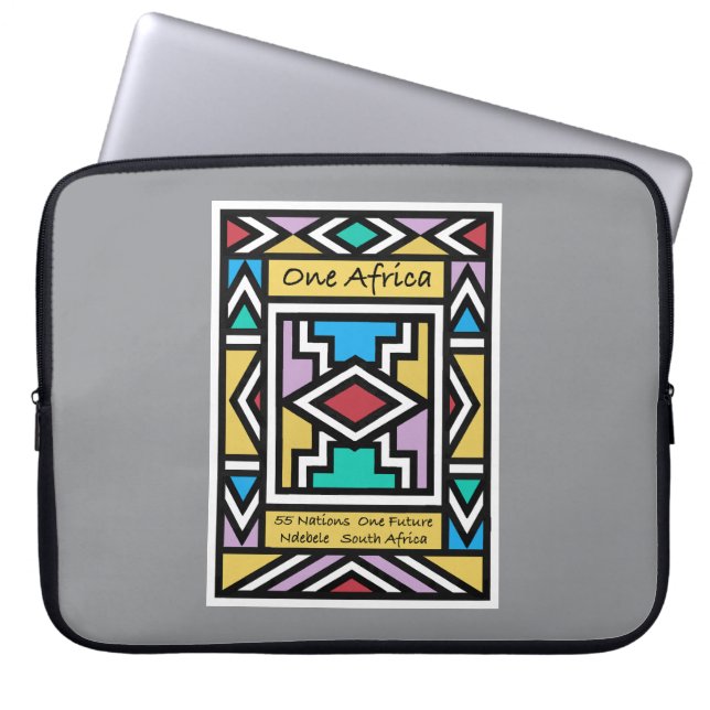 Eén Afrika – Ndebele – Zuid-Afrika & Zimbabwe -  Laptop Sleeve (Voorkant)