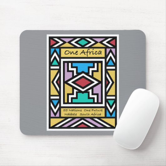 Eén Afrika – Ndebele – Zuid-Afrika & Zimbabwe - Muismat (Met muis)