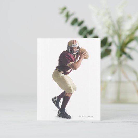 een afrikaans - amerikaans man in rood en wit briefkaart (Staand voorkant)