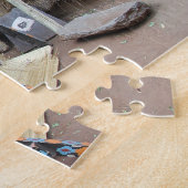 Een Afrikaans dorp. Legpuzzel (Zijkant)