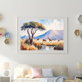 Een Afrikaans landschap in gouden licht Perfect Poster