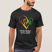 Eén Afrikaanse liefdeshartsmaand Zwarte Geschieden T-shirt (Voorkant)