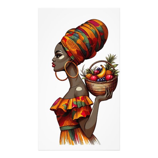 Een Afrikaanse vrouw die sierlijk Poster staat (Voorkant)