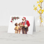 Een Afro-Amerikaanse kinderlach met Kerstmis Kaart (Gele Bloem)