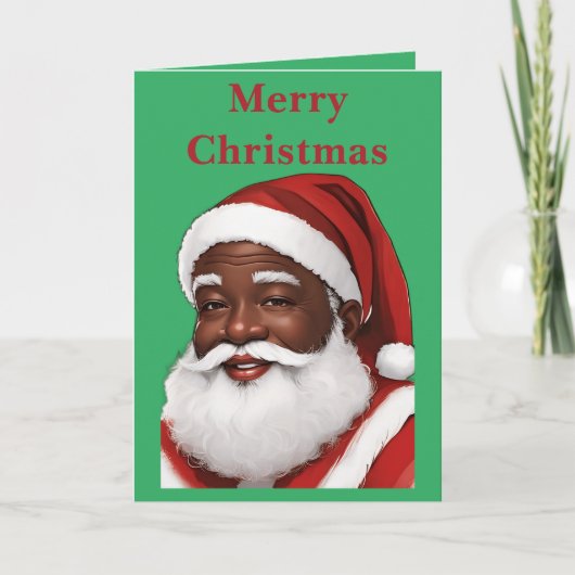 Een Afro-Amerikaanse Sinterklaas Blank Kerstmis Kaart (Voorkant)