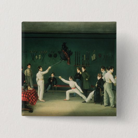 Een afschermingsscène, 1827 vierkante button 5,1 cm (Voorkant)