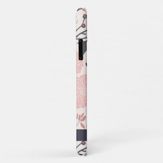 Een afspeelbare Floral Pattern Grey Roze naam Case-Mate iPhone Case (Achterkant/rechts)