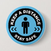 Een afstand behouden ronde button 7,6 cm (Voorkant)