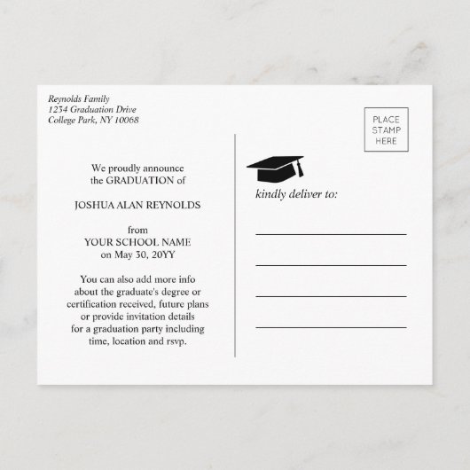 Een Afstuderen met touwstang en reservelassen Aankondigingskaart (Achterkant)