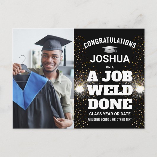 Een Afstuderen met touwstang en reservelassen Aankondigingskaart (Voorkant)