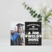 Een Afstuderen met touwstang en reservelassen Aankondigingskaart (Staand voorkant)