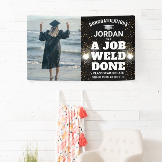 Een Afstuderen met touwstang en reservelassen Spandoek (Insitu)