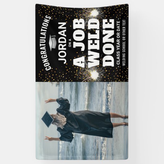 Een Afstuderen met touwstang en reservelassen Spandoek (Verticaal)