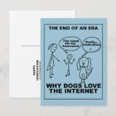 Een Afstuderen waarom honden van het internet houd Aankondigingskaart (Voorkant / Achterkant)