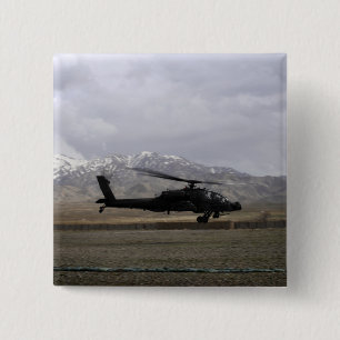 Een AH-64A Apache die opstart Vierkante Button 5,1 Cm