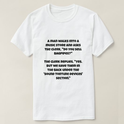 Een AI grap over doedelzakken T-shirt (Design voorkant)